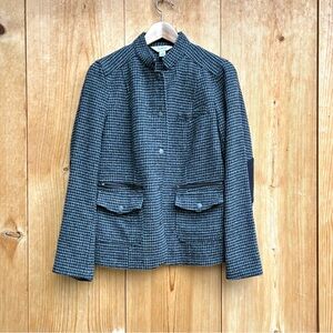 L.L. Bean Wool Blend Houndstooth Lined Jacket Sz Small